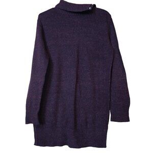 Gap Women's Medium Long Sleeve Snap Detail High Neck Pullover Sweater Side Slits